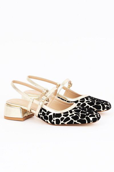 Paris Shoes Women's Gold Print Zeya Heeled Shoes