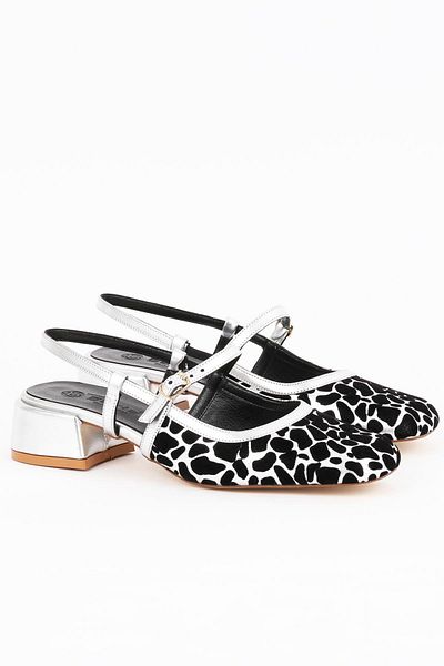 Paris Shoes Pantofi cu toc Zeya cu imprimeu argintiu de damă