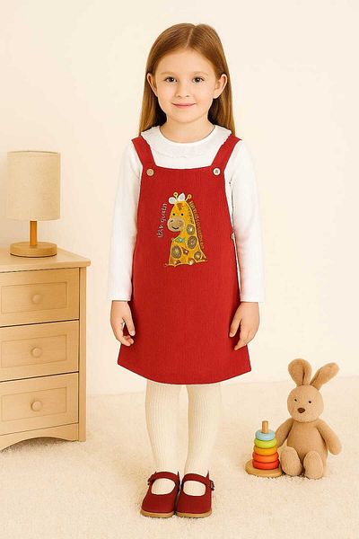 Tosyalı Burak Bebe Cotton Velvet Combed Gilet T-Shirt for Baby Girl