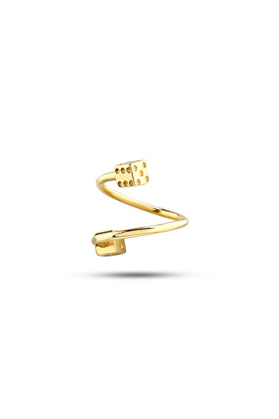 Akar Jewellery 14 Ayar Altın Zar Minimal Halka Piercing