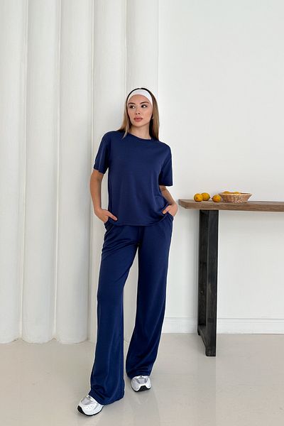 MODAMİNEM Women's Modal Fabric Short Sleeve Basic Tracksuit Set