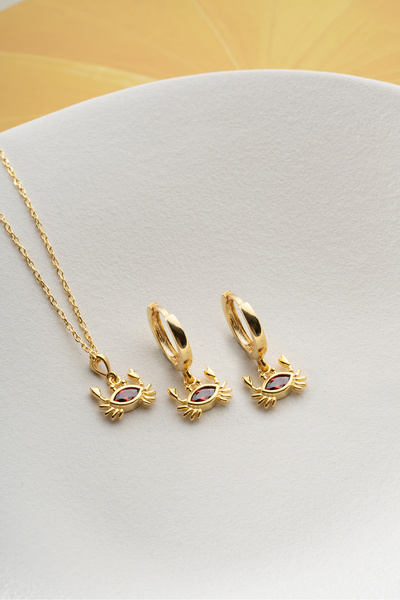 Silvano Jewelry 925 Ayar Gümüş Yengeç Takı Seti