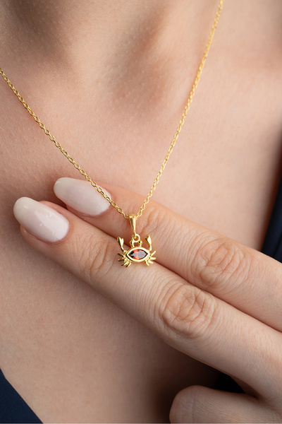 Silvano Jewelry 925 Ayar Gümüş Yengeç Model Kolye