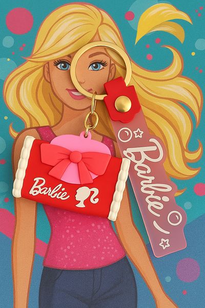 TAYEM Barbie Bag Keychain, Silicone 3D Keychain and Bag Ornament, Accessory