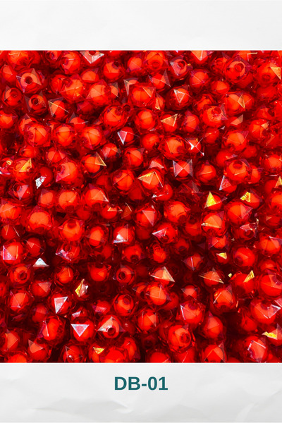 CSG BAZAAR İçi Dolgulu Şeffaf Renkli 100 Adet Hobi Takı Yapım Boncuğu Kb-01