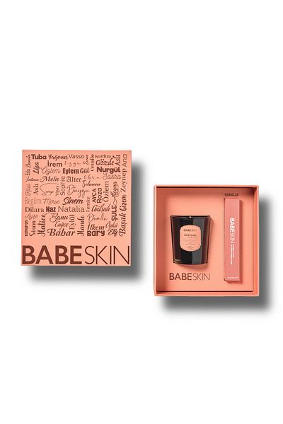 Babeskin Vanilla Aroma Lip Balm Set - Lip Gloss Candle and Moisturizer