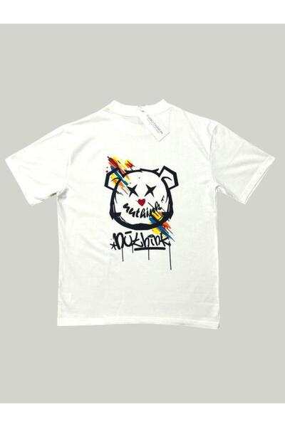OEM Oversize Men's T-shirt, Cotton 100%, Urban Graphic Print With Bear And Colorful Details – Casual M