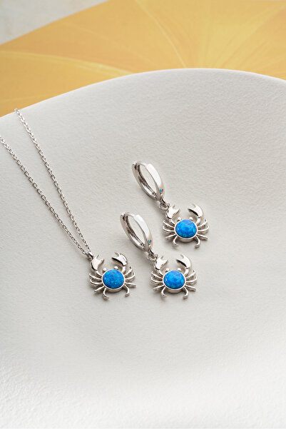 Silvano Jewelry 925 Ayar Gümüş Yengeç Takım Seti