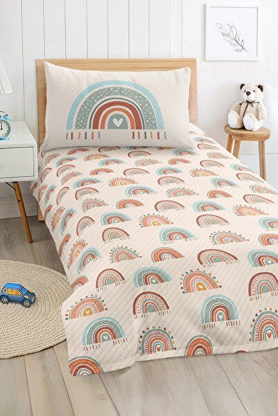 Realhomes مجموعة بيكيه مفردة لغرفة الأطفال والمراهقين ذات اللون الكريمي المنق...