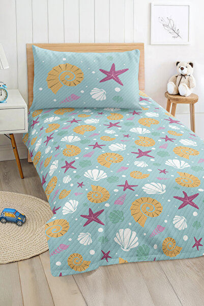 Realhomes مجموعة بيكيه للأطفال للجنسين بألوان باستيل مع أصداف البحر ونجم البحر