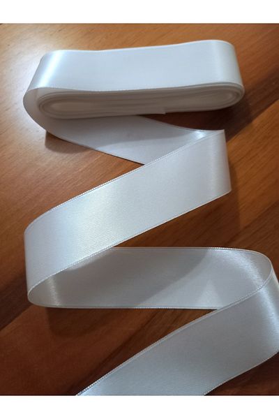 yörük tuhafiye 4 cm Off White Satin Ribbon 10 Meters One Ball,Satin,Seten, Ribbon, Ribbon 4 cm Satin Ribbons