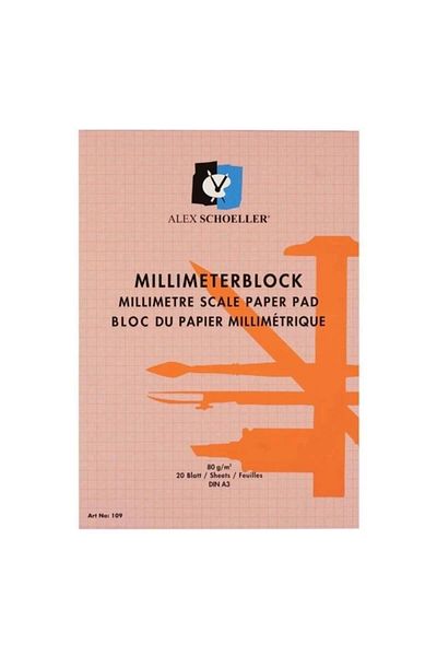 Alex Schoeller Millimetric Block A3 20 Sheets Red