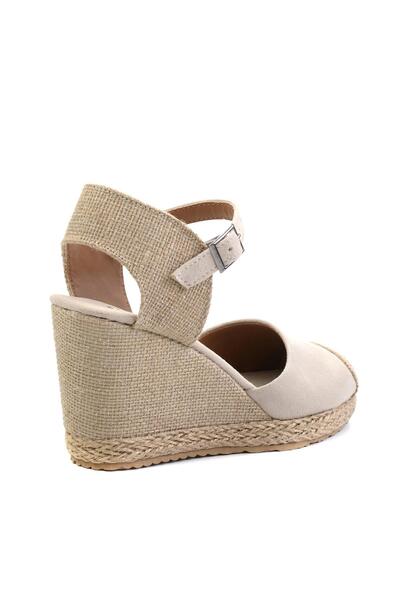 Bambi Vizon Natural Kadın Dolgu Topuklu Ayakkabı K01874055565