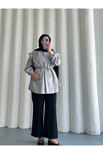 She Olive Modal Tunic with Lacing