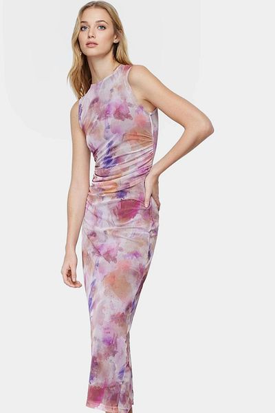 PayBuy Maxi Dress Floral Patterned Lined Knitted Summer Zarifane Design