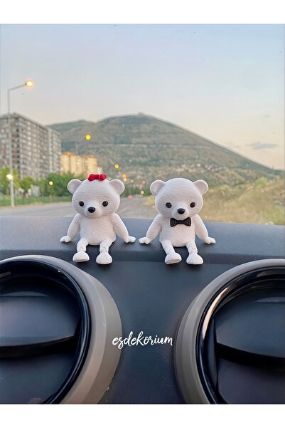 esdekorium دببة لطيفة مكونة من قطعتين - ملحقات التوربيدو - زينة التوربيدو للس...