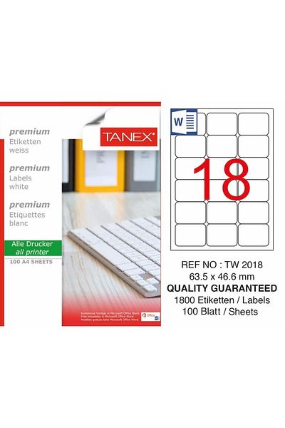 Tanex Tw-2018 Αυτοκόλλητο λέιζερ 63,5x46,6 mm