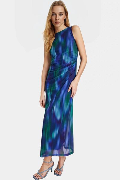 PayBuy Maxi Dress Floral Patterned Lined Knitted Summer Zarifane Design