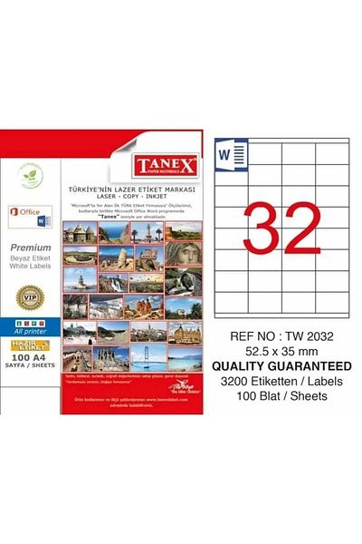 Tanex Laser Label 52.5*35mm Tw-2032