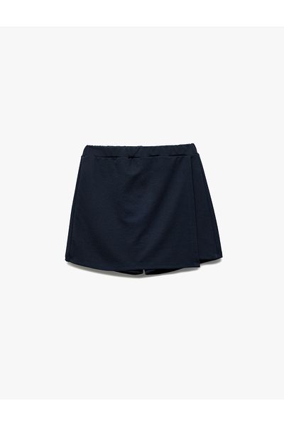 Koton Elastic Waist Viscose Blended Basic Shorts Skirt