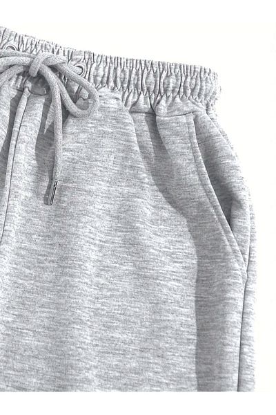 HOFFNUNG Full Sweatshirt Monaliza Woman Face Grey Printed Tracksuit Set