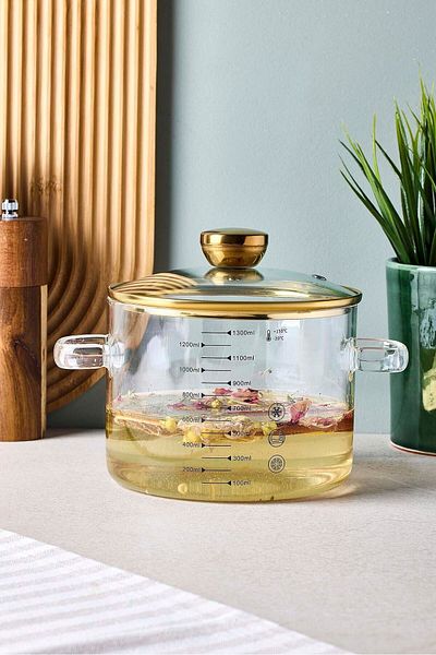 Perotti Sean Gold 1300 ml Borosilicate Glass Pot