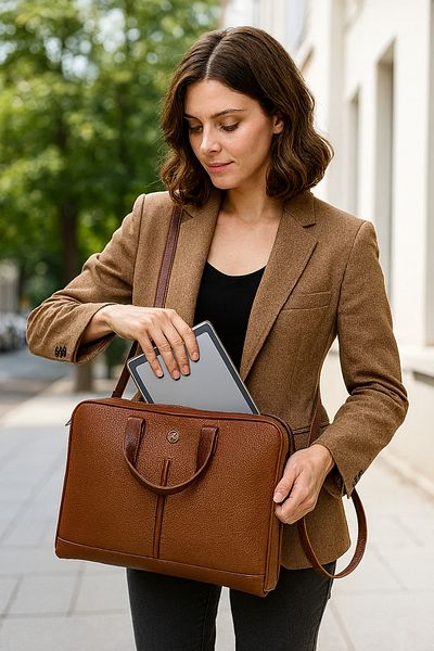 MESCHAIN حقيبة كمبيوتر محمول وحقيبة لجهاز MacBook Air Pro مقاس 13-14 بوصة بلون أسمر