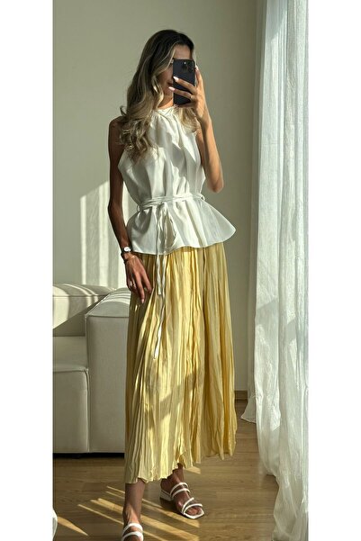 MODA Sarı Kraşlı Etek