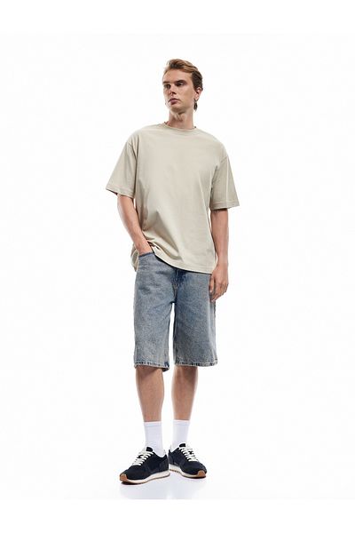 Koton Short Sleeve Crew Neck Cotton Basic Oversize T-Shirt
