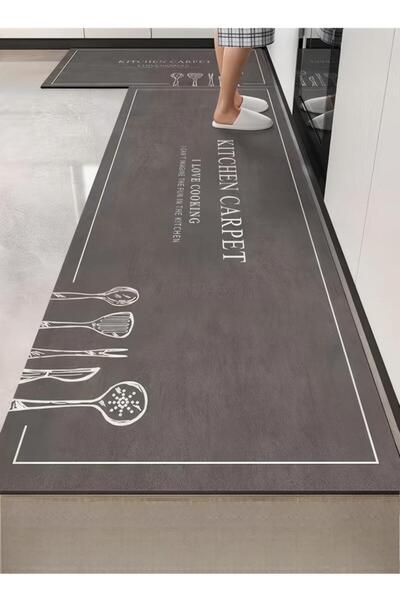 Generic طقم سجادة وسجادة مطبخ من قطعتين، سجادة أرضية من طين الدياتوم سريعة الجفاف وغير قابلة للانزلاق، 40*60، 40*120 سم