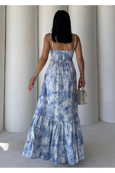 EGZOTİK ASORTİK Rochie cu model Tie-Dye, cu curea în talie și curea în spate