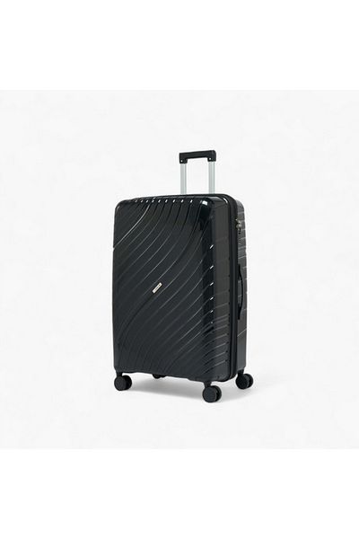 Oaklan by Shoexpress Textured Hardcase Trolley Bag with Retractable Handle - 28 Inches Check-in Bag