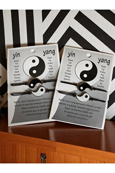 VerdeHome 4'Lü ( 2 ADET ) Ying Yang Hediyelik ,Çift Bileklik ,Sevgili Bilekliği , Arkadaşlık Bilekliği