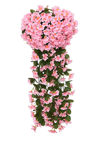 LUZAB Balkon,Duvar Süsü Yapay Çiçek Sarkan Begonvil Menekşe Sarmaşık Çiçeği Pembe 1 Adet