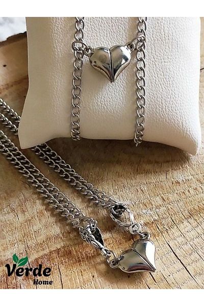 VerdeHome Set of 2 Magnetic Heart Necklace and Bracelet - Gift for Lover and Friendship, for Special Occasions