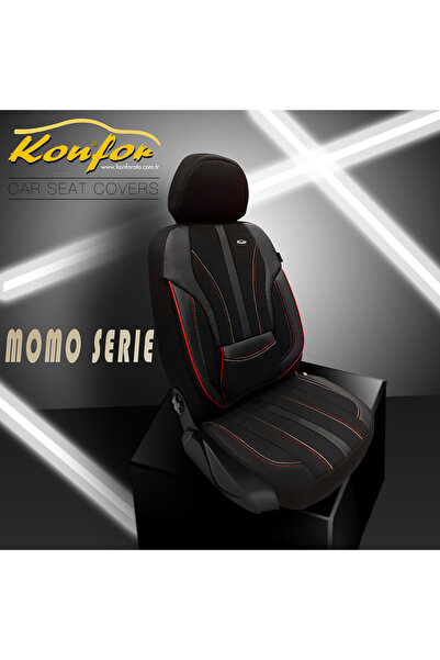 KONFORUM طقم غطاء مقعد السيارة كومفورت مومو سيري من الأمام والخلف باللون الأس...