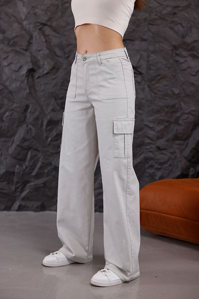 alanora High Waist Wide Leg Women's Cargo Pants - Straight Fit