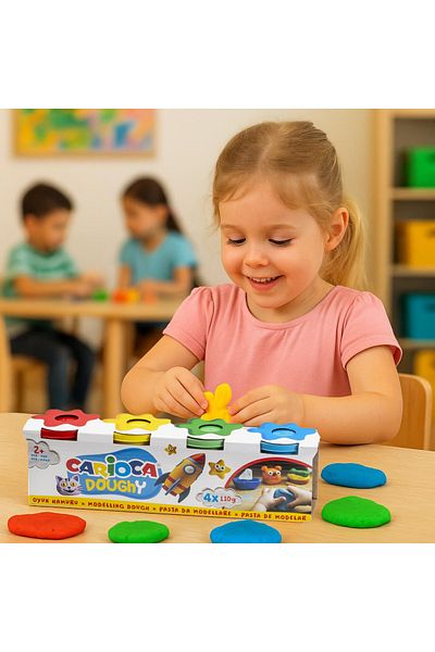 CARIOCA Play Dough 4X110 Gr 4 Colors Natural Ingredient 2 Years