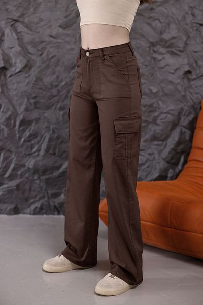 alanora High Waist Wide Leg Women's Cargo Pants - Straight Fit