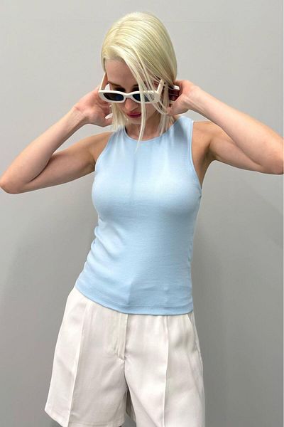 Seeh Blue Basic Strap Women's Undershirt Sh253