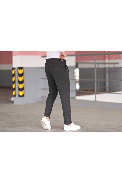 BYATA MENS STYLE Italian Cut Fabric Trousers with Elastic Waist