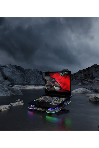 Rampage Prote R6 Rgb 6 Fanlı Telefon Standlı Yükseklik Ayarlı 17 Inç Notebook Soğutucu Stand