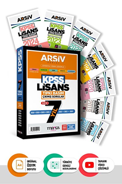 Marka Yayınları Kpss Lisans Son 7 Yıl Arşiv Serisi Tıpkı Basım Fasikül Çıkmış Sorular Çözümlü