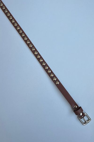 keisy Elena Silver Buckle Tan Belt