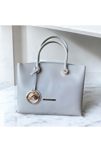 Angel Polo حقيبة نسائية رمادية فاتحة