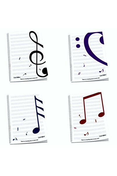 ÇINAR DEFTER Çınar Uni Note 30 Sayfa Spiralli Müzik Defteri Plastik Kırmızı K...