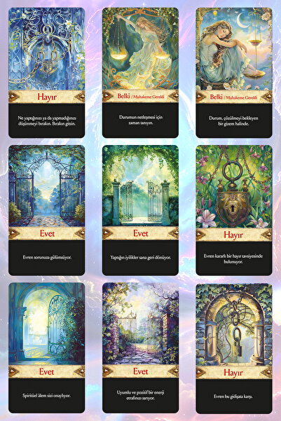 İkilem Yayınevi Evrenden Cevaplar Tarot Kehanet Destesi / 90 Açıklamalı Evet Hayır Belki Kartı
