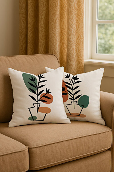 Leolife Bohemian Flower Pot Patterned Modern Style Digital Printing Set of 2 ...