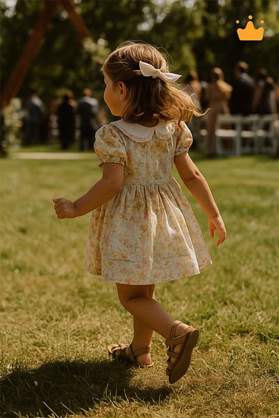 Mymio 0-24 Months Baby Collar Balloon Sleeve Floral Baby Girl Children Summer Eid Dress 4318