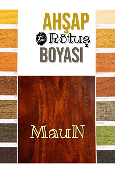 izmir bit pazarı Ahşap Rötuş Boyası - Maun Renk - 25ml , Fırçalı Cam Şişede M...